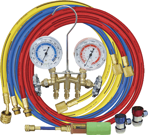 Picture of R134a 2-Way Brass Manifold Gauge Set