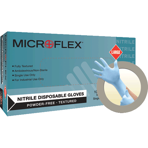 Picture of Safety Series Nitrile Powder-Free Gloves, Textured, Large