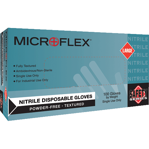 Picture of Safety Series Nitrile Powder-Free Gloves, Textured, Large