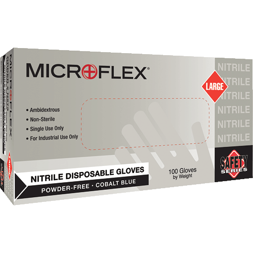 Picture of Safety Series Nitrile Powder-Free Cobalt Gloves, Medium
