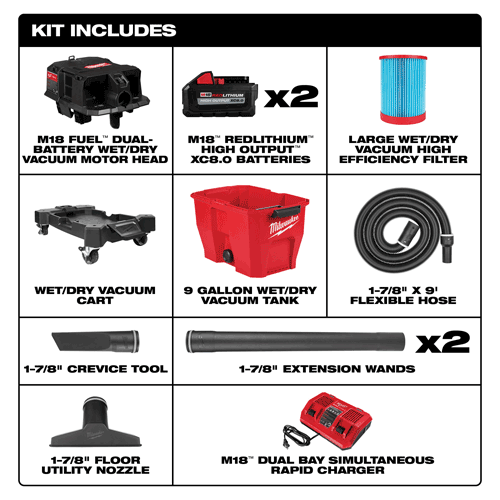 Picture of M18 FUEL™ 9 Gallon Dual-Battery Wet/Dry Vacuum Kit