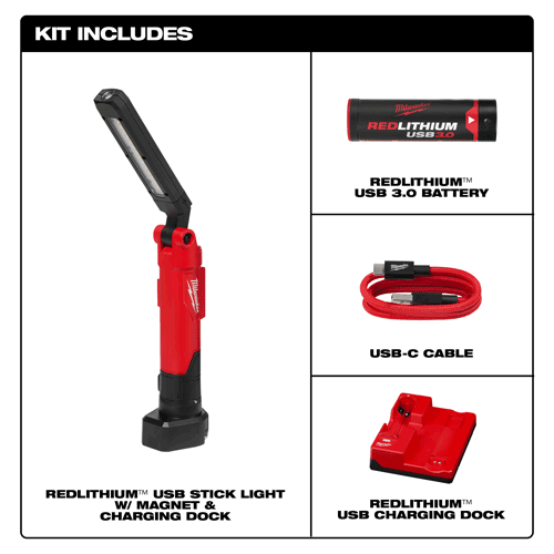 Picture of REDLITHIUM™ USB Stick Light with Magnet & Charging Dock
