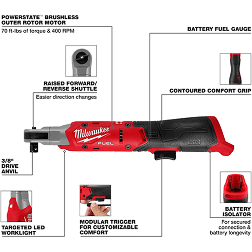 Picture of M12 FUEL™ 3/8" Ratchet - Bare Tool