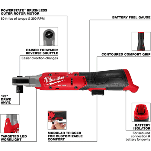 Picture of M12 FUEL™ 1/2" Ratchet - Bare Tool