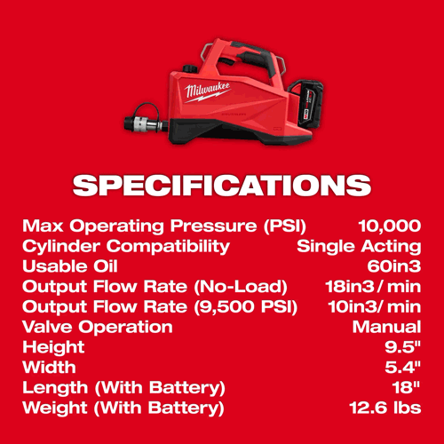 Picture of M18™ Brushless Single Acting 60in3 10,000psi Hydraulic Pump