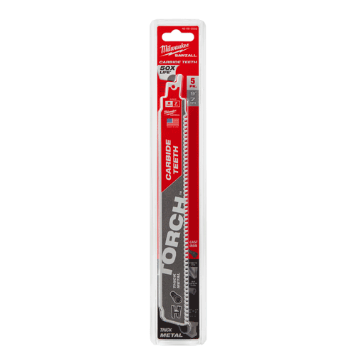 Picture of 5 Pk. 9" SAWZALL® TORCH™ CARBIDE™ Blade, 7 TPI