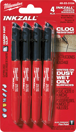 Picture of INKZALL® Black Fine Point Marker, 4 Pk.