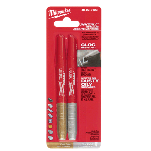 Picture of INKZALL® Silver/Gold Fine Metallic Point Marker, 2 Pk.