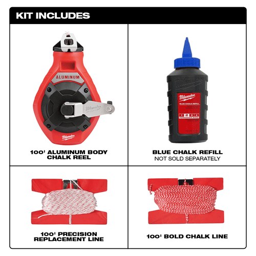 Picture of 100' Aluminum Chalk Reel Kit with Blue Chalk & Bonus Line
