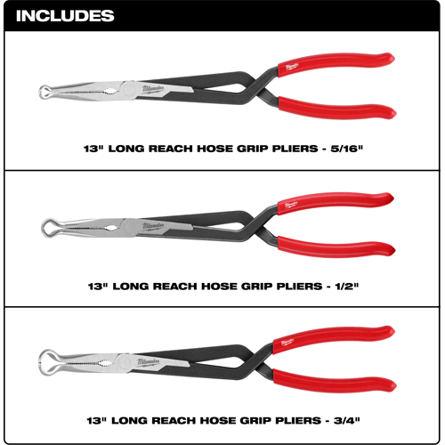 Picture of 3 Pc. 13" Long Reach Hose Grip Pliers Set