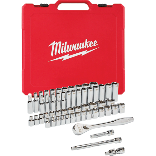 Picture of 56 Pc. 3/8" Dr. Ratchet & Socket Set - SAE & Metric