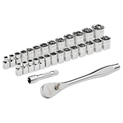 Picture of 29 Pc 3/8" Drive Metric & SAE Ratchet and Socket Set with FOUR FLAT™ SIDES