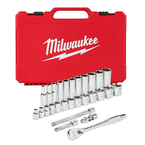 Picture of 3/8" Drive 28pc Ratchet & Socket Set- SAE