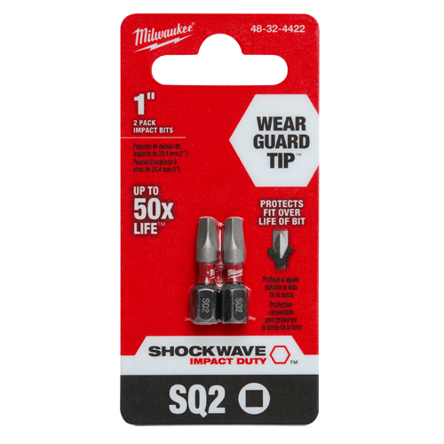 Picture of  SHOCKWAVE™ Impact Square Recess #2 Insert Bits (2 Pk.)