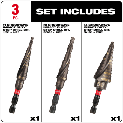 Picture of 3 Pc. SHOCKWAVE™ Impact Duty™, #1, #2, #4
