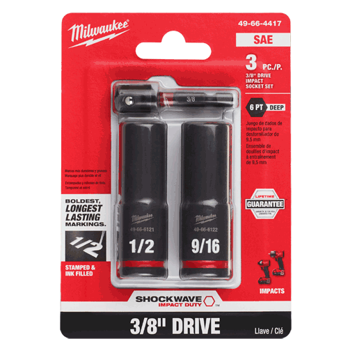 Picture of 3 Pc. SHOCKWAVE™ 3/8" Dr. Impact Socket Set