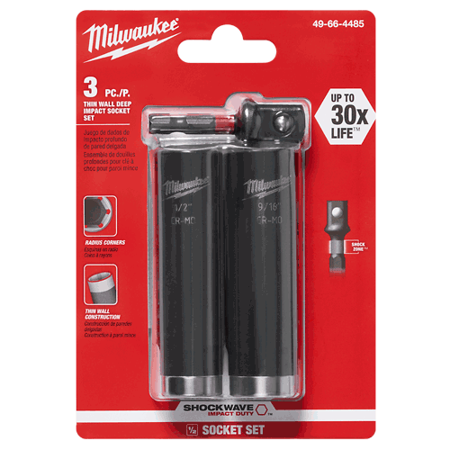 Picture of 3 Pc. SHOCKWAVE™ 1/2" Deep Well Socket Set, 1/2" Dr.