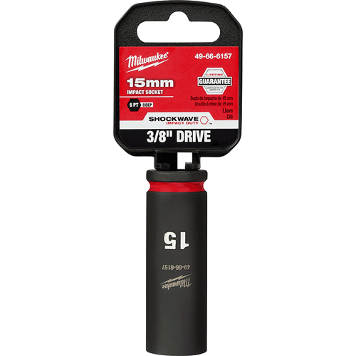 Picture of SHOCKWAVE Impact Duty™ 3/8" Drive 6 Point Socket, Deep, Metric, 15mm