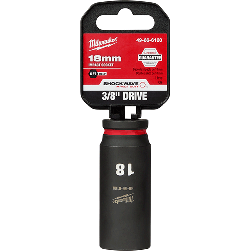 Picture of SHOCKWAVE Impact Duty™ 3/8" Drive 6 Point Socket, Deep, Metric, 18mm