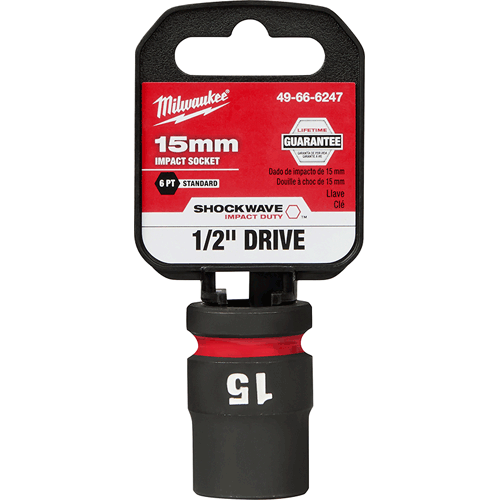 Picture of SHOCKWAVE Impact Duty™ 1/2" Drive 6 Point Socket, Standard, Metric, 15mm