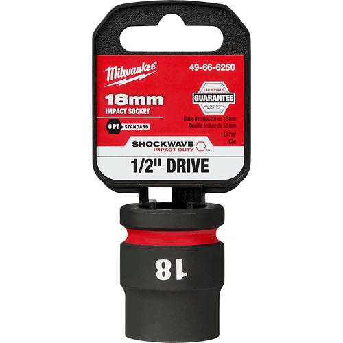 Picture of SHOCKWAVE Impact Duty™ 1/2" Drive 6 Point Socket, Standard, Metric, 18mm