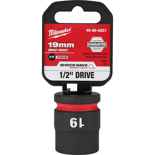 Picture of SHOCKWAVE Impact Duty™ 1/2" Drive 6 Point Socket, Standard, Metric, 19mm