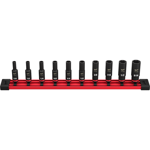 Picture of 10 Pc. SHOCKWAVE Impact Duty™ 1/4" Drive SAE Deep 6 Point Socket Set