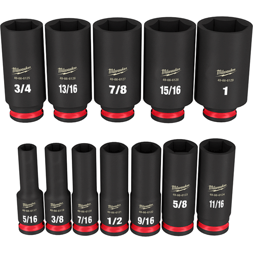 Picture of 12 Pc. SHOCKWAVE Impact Duty™ 3/8" Drive SAE Deep 6 Point Socket Set