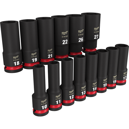 Picture of 14 Pc. SHOCKWAVE Impact Duty™ 1/2" Drive Metric Deep 6 Point Socket Set