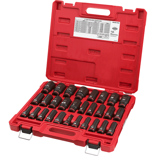 Picture of 29 Pc. SHOCKWAVE Impact Duty™ 1/2" Drive SAE & Metric Deep 6 Point Socket Set