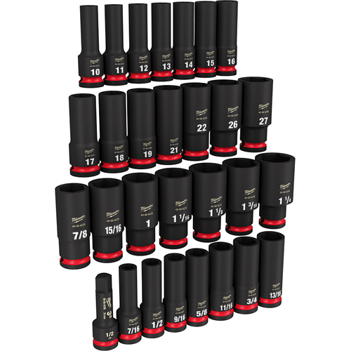 Picture of 29 Pc. SHOCKWAVE Impact Duty™ 1/2" Drive SAE & Metric Deep 6 Point Socket Set