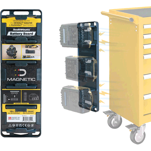 Picture of StealthMounts DeWalt Magnetic Battery Holder Board