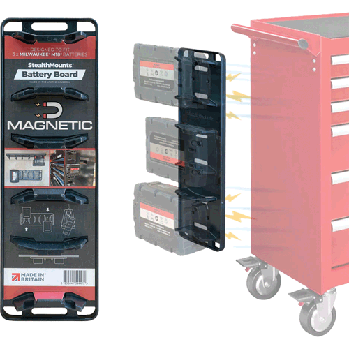 Picture of StealthMounts Milwaukee M18 Magnetic Battery Holder Board
