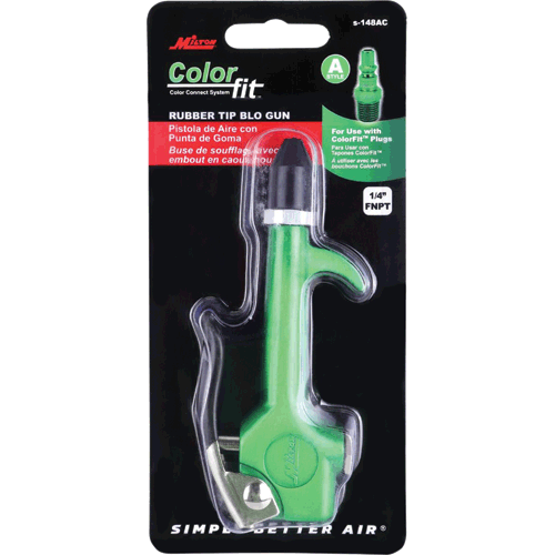 Picture of ColorFit® by Milton® 1/4" NPT Lever Blow Gun Tool - Rubber Tip Nozzle, Green