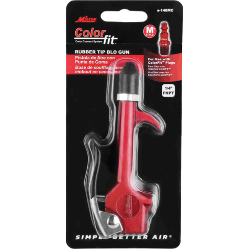 Picture of ColorFit® by Milton® 1/4" NPT Lever Blow Gun Tool - Rubber Tip Nozzle, Red