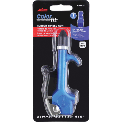 Picture of ColorFit® by Milton 1/4" NPT Lever Blow Gun Tool - Rubber Tip Nozzle, Blue