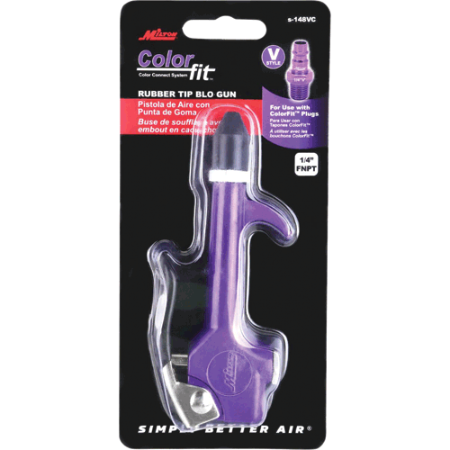 Picture of ColorFit® by Milton® 1/4” NPT Lever Blow Gun Tool - Rubber Tip Nozzle, Purple