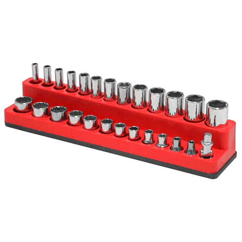 Picture of 1/4" Dr. Shallow & Deep Socket Organizer - Rocket Red
