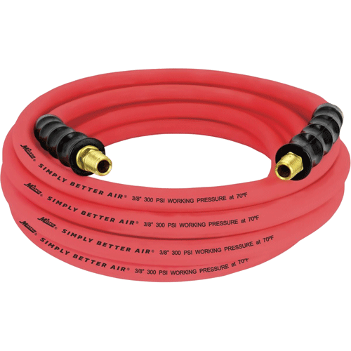 Picture of 3/8" Ultra Lightweight Rubber Hose, 25' Air Hose with 1/4" NPT Male Inlet Thread Ends