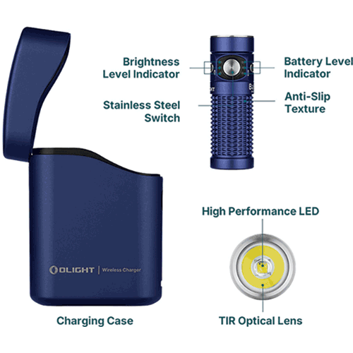 Picture of Baton 4 Powerful EDC Flashlight 1300 Lumens - Blue