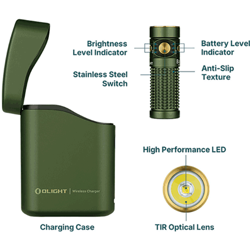 Picture of Baton 4 Powerful EDC Flashlight 1300 Lumens - Green