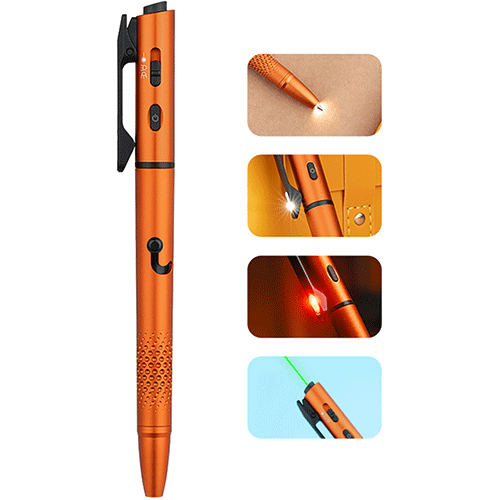 Picture of O'Pen 3 Multifunctional Pen Light with 120 Lumens & Green Laser - Orange
