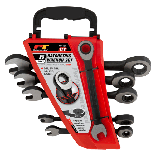 Picture of 6 Pc SAE Black Ratchet Wrench Set