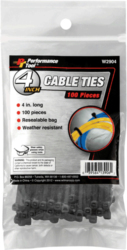 Picture of 100 Pc. 4" Black Cable Ties