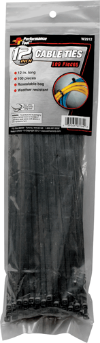 Picture of 100 Pc. 12" Black Cable Ties