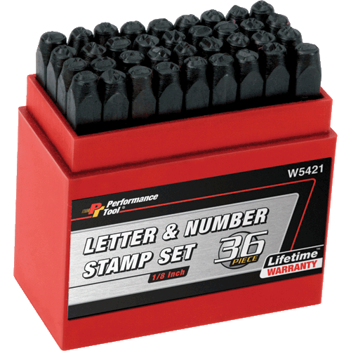 Picture of 36 Pc. Steel Letter/Number Stamping Set, 1/8"