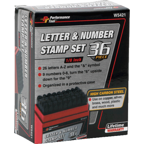 Picture of 36 Pc. Steel Letter/Number Stamping Set, 1/8"