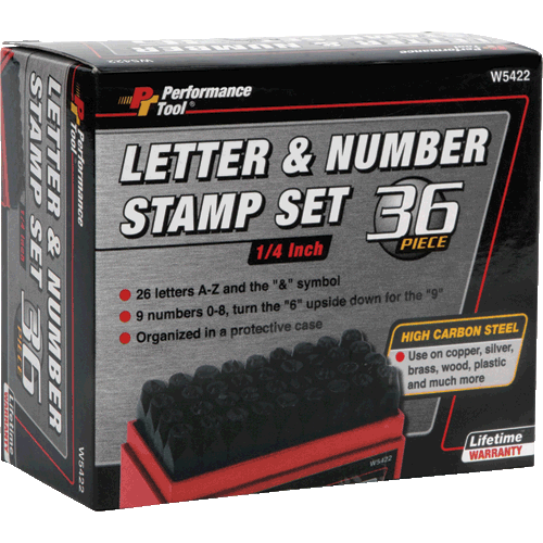 Picture of 36 Pc. Steel Letter/Number Stamping Set, 1/4"
