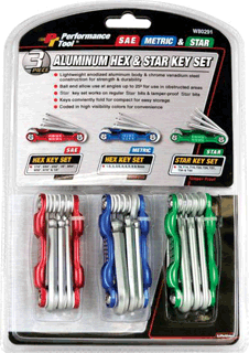Picture of 3 Pc. Aluminum Hex & Star Key Set