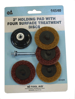 Picture of 2" Holding Pad with Four Surface Treatment Discs